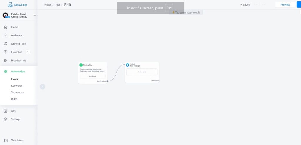Chat Flow Builder
